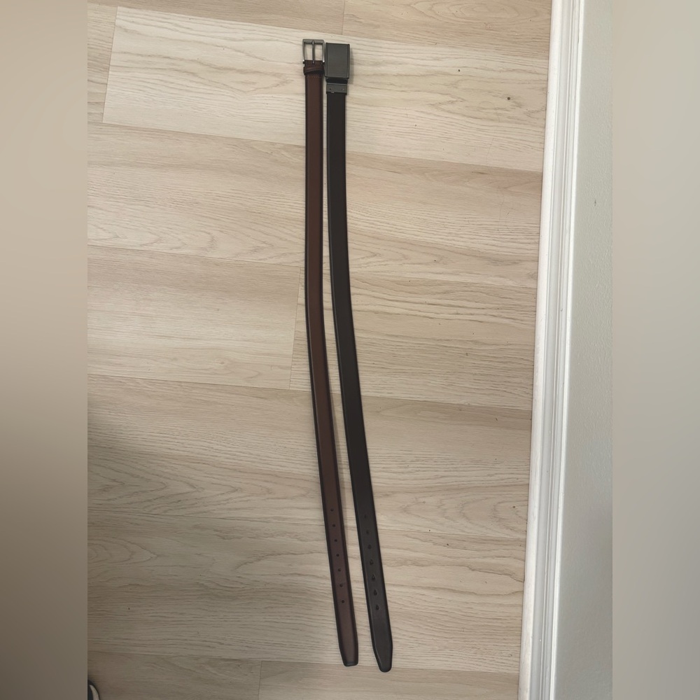 Two Male Brown Belts, Size 34/46